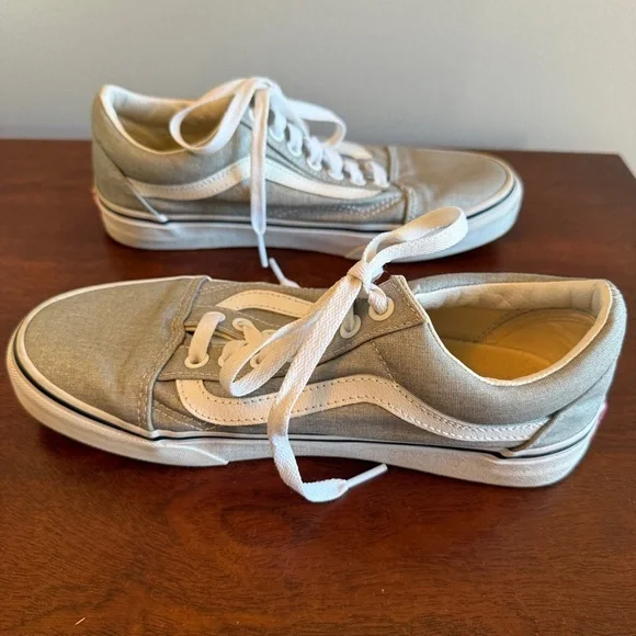 Vans Silver Old Skool Sneakers Size 8.5 - Picture 5 of 6